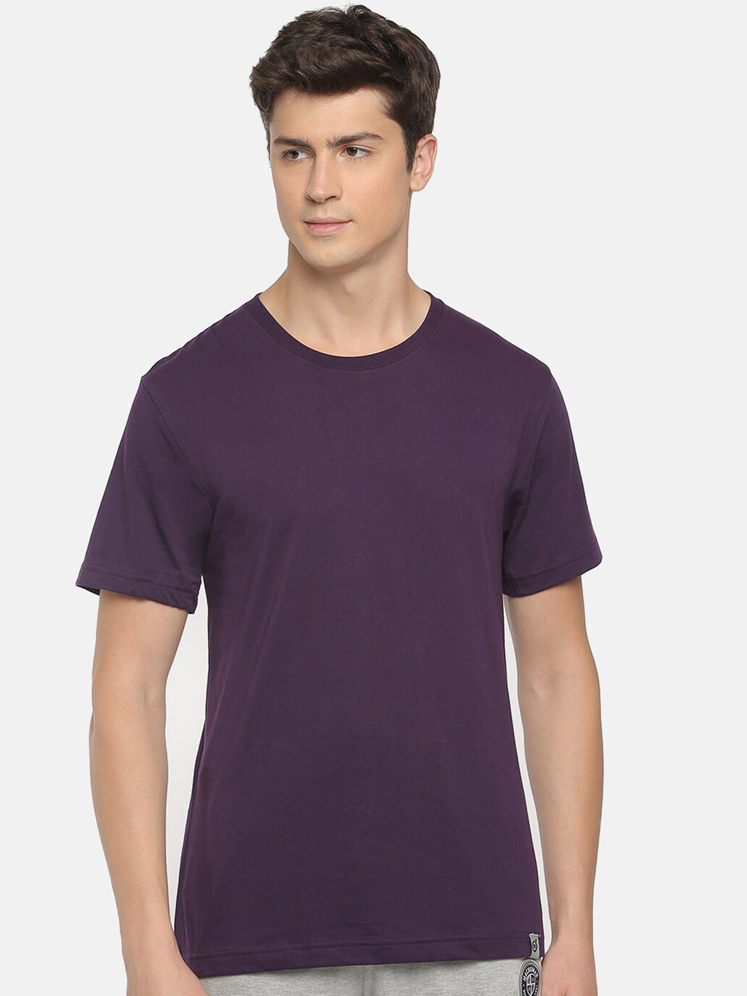 

Macroman M-Series Men Solid Round Neck T-shirt, Purple