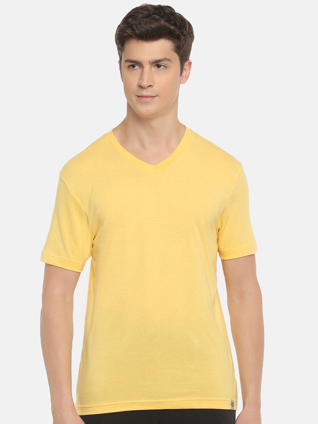 

Macroman M-Series Men Solid V-Neck T-shirt, Yellow