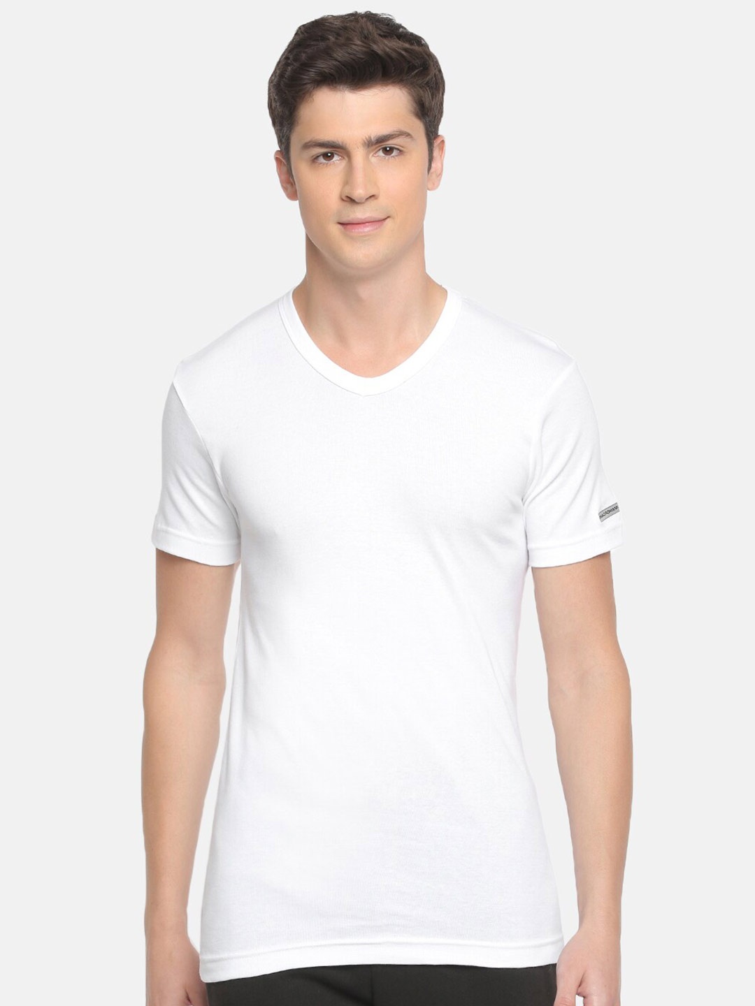 

Macroman M-Series V-Neck Short Sleeve Pure Cotton T-shirt, White