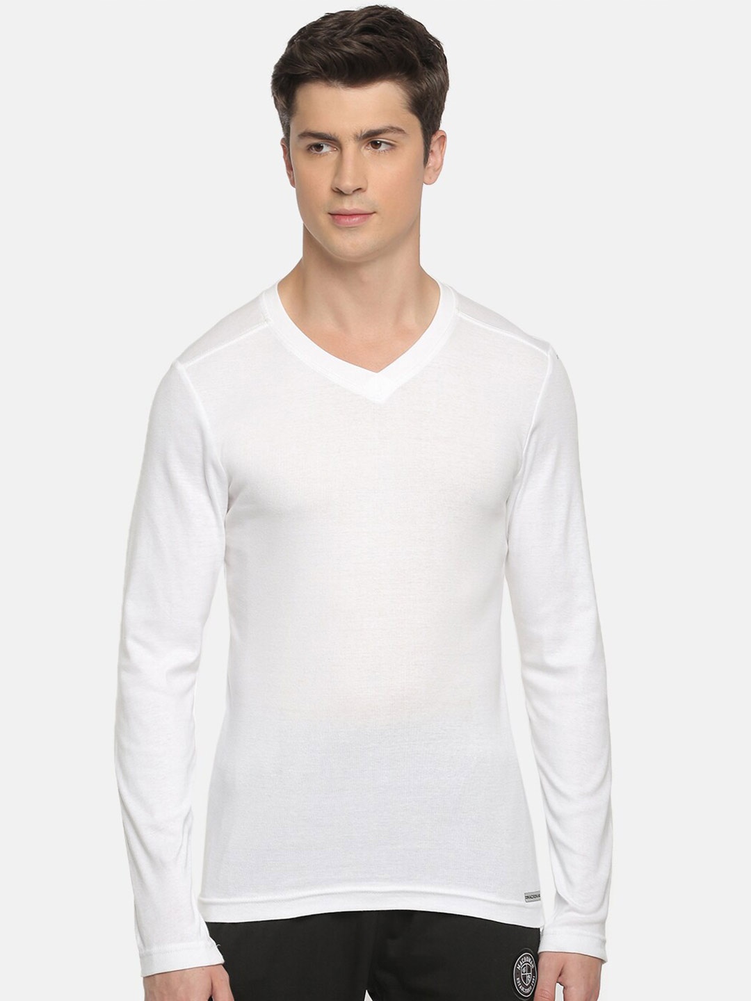

Macroman M-Series Men Pure Cotton V-Neck T-shirt, White
