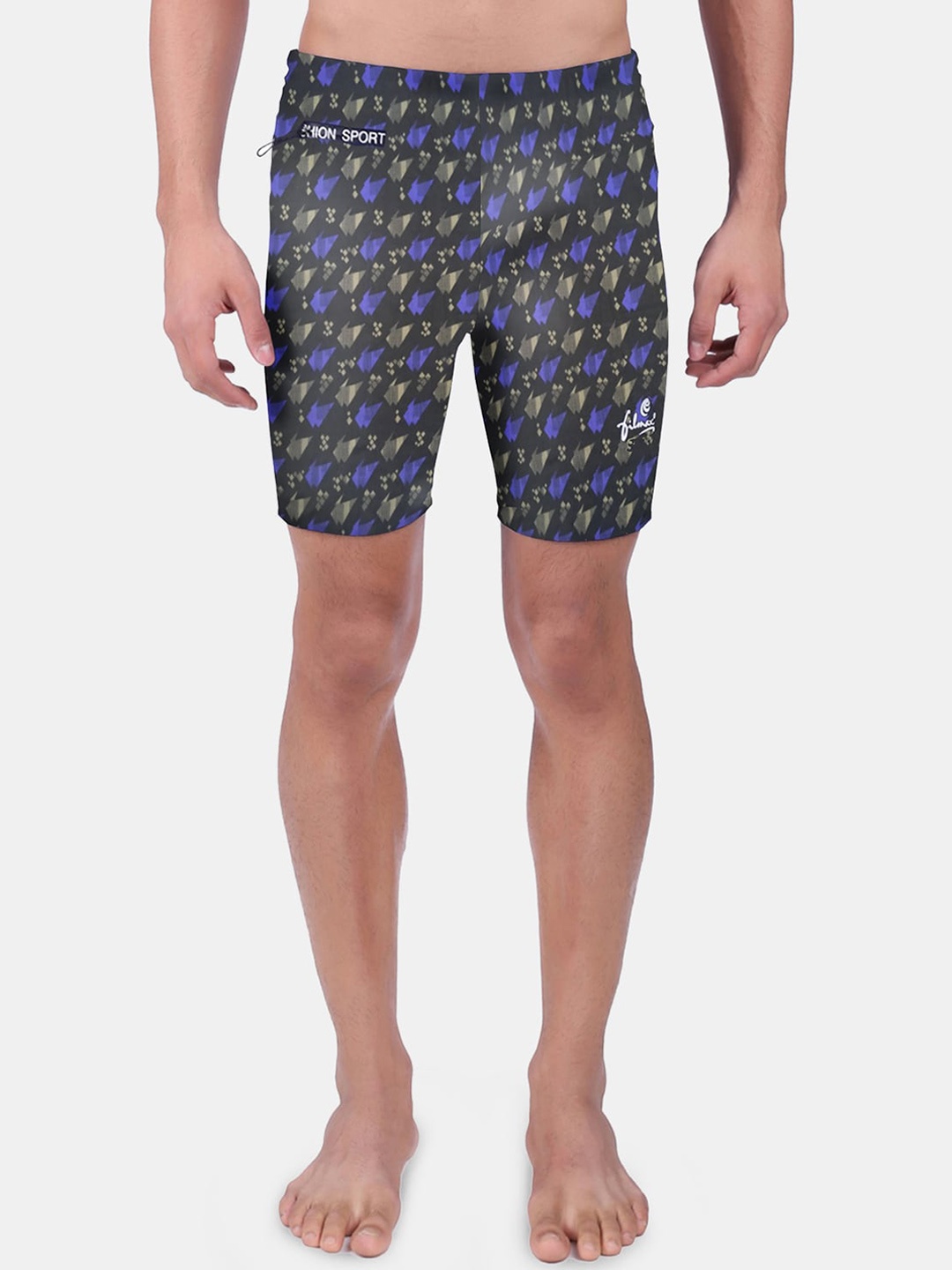 

FILMAX ORIGINALS Men Printed Quick-Drying Jammer Swim Shorts, Black