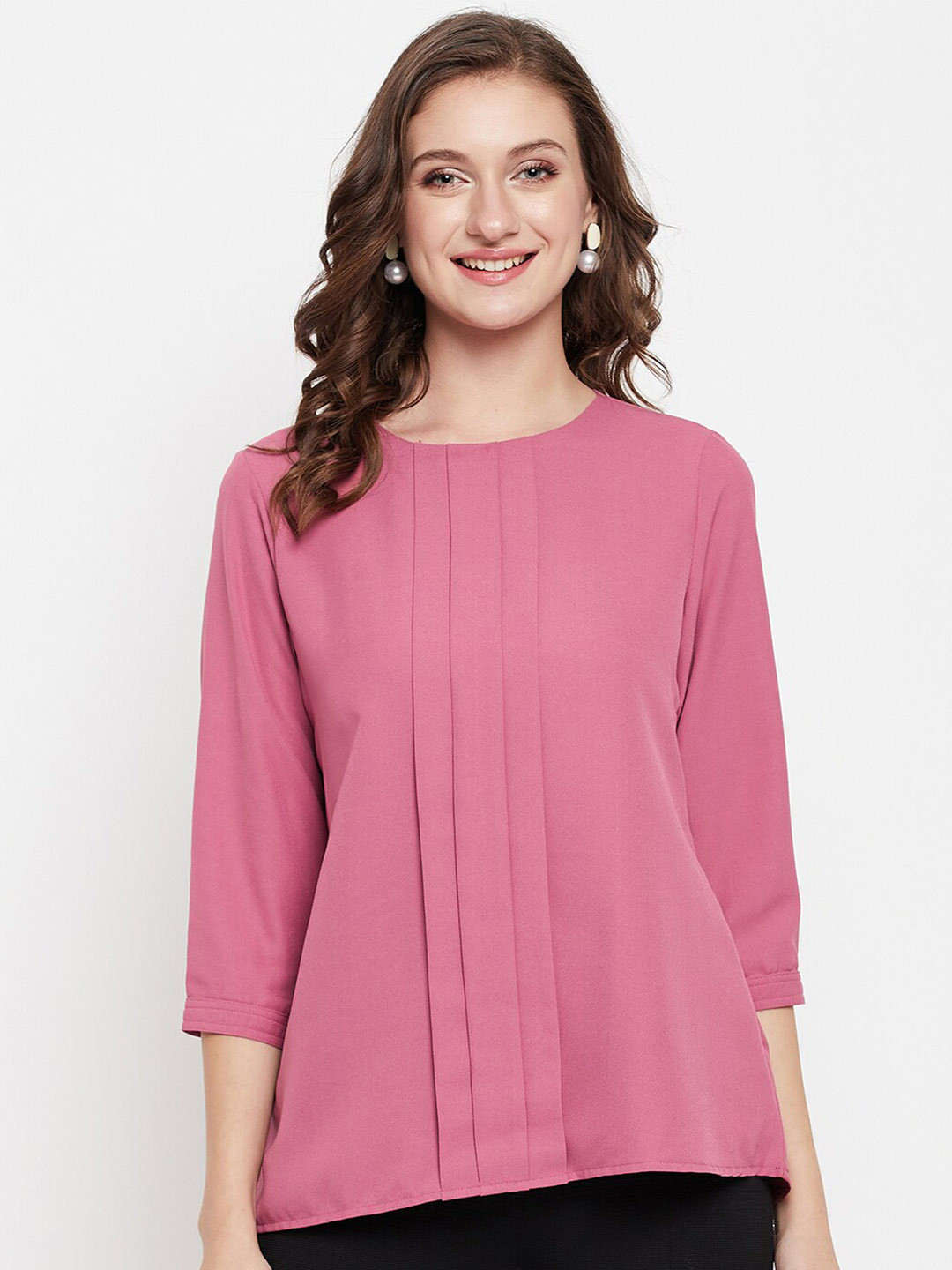 

Cantabil Boat Neck Casual Top, Pink