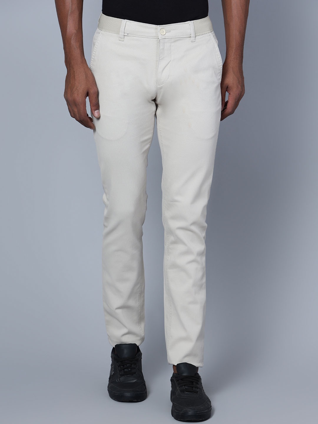

Cantabil Men Mid-Rise Cotton Chinos Trousers, Beige