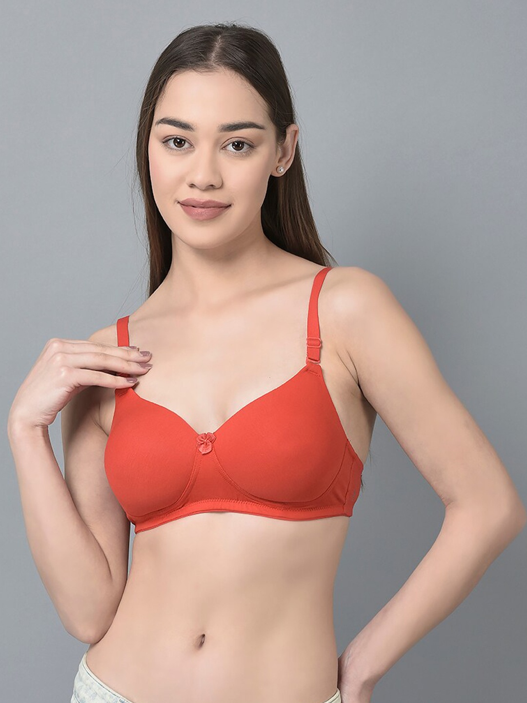 

Dollar Missy Pack of 1 Wire-Free Full Coverage Padded Bra, Orange