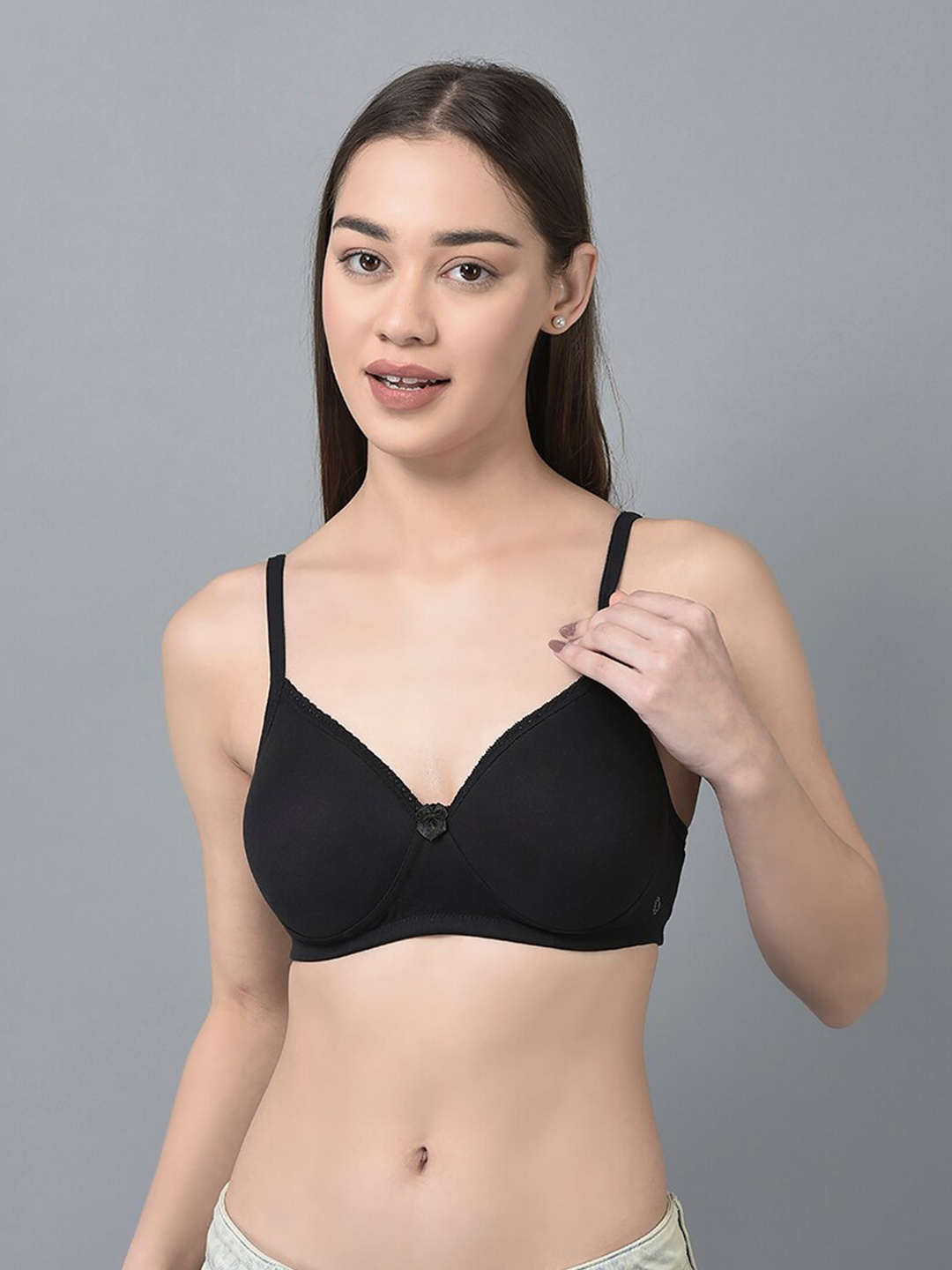 

Dollar Missy Full Coverage Lightly Padded Anti Microbial Anti Odour Cotton T-shirt Bra, Black