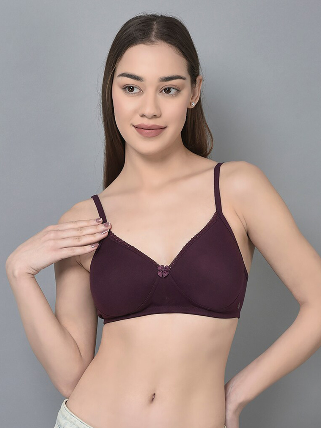 

Dollar Missy Cotton Wire-Free Full Coverage Padded Bra, Purple