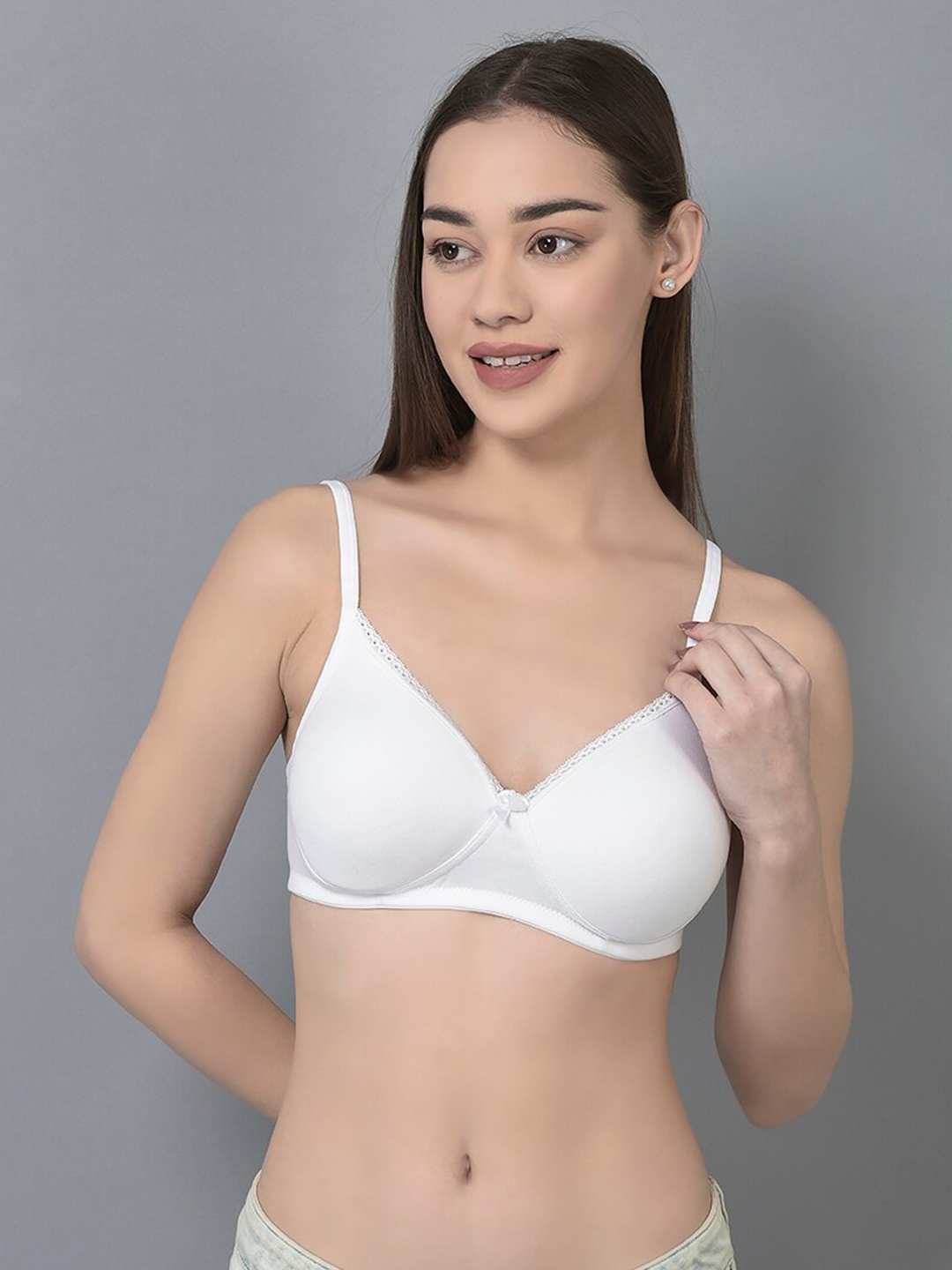 

Dollar Missy Pack of 1 Women Cotton Wire-Free Full Coverage Padded Bra, White