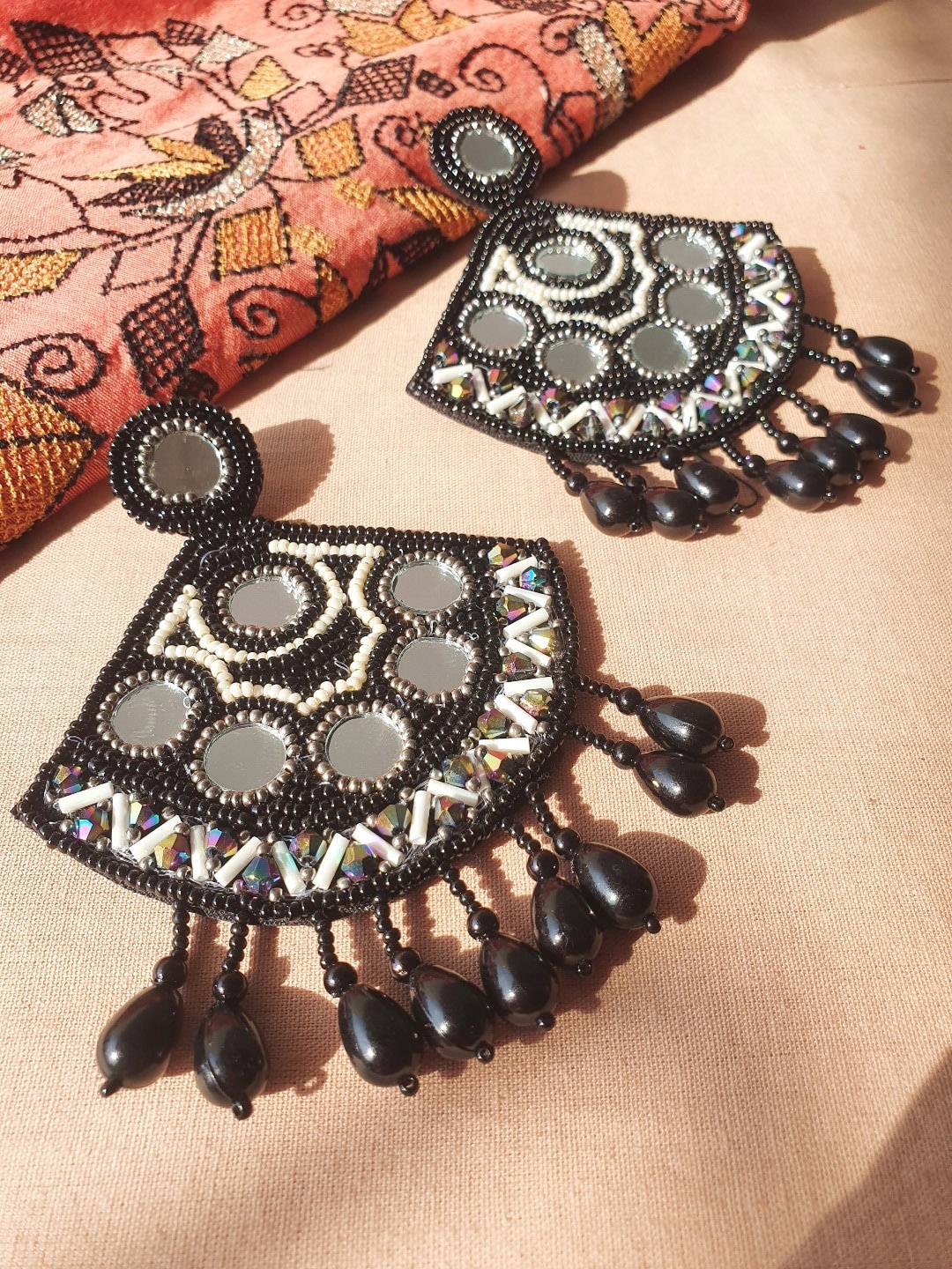 

Infuzze Contemporary Drop Earrings, Black