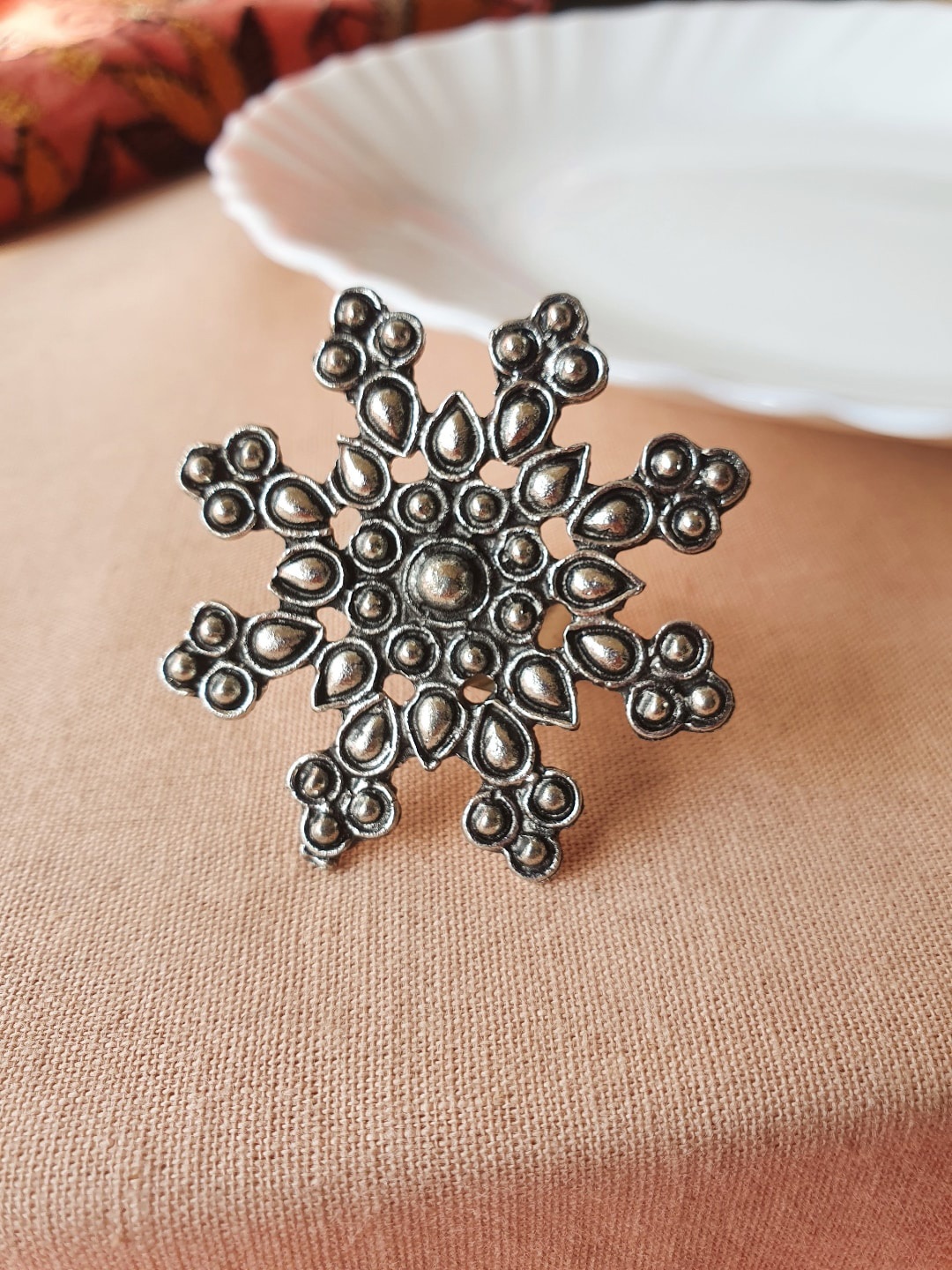 

Infuzze Silver-Plated Adjustable Finger Ring