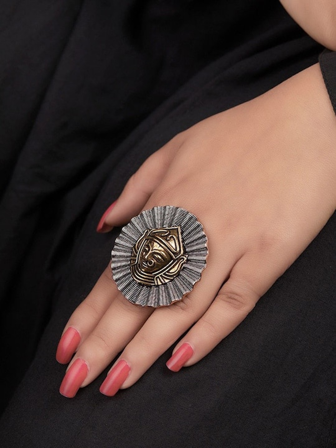 

Infuzze Silver-Plated Temple Ring