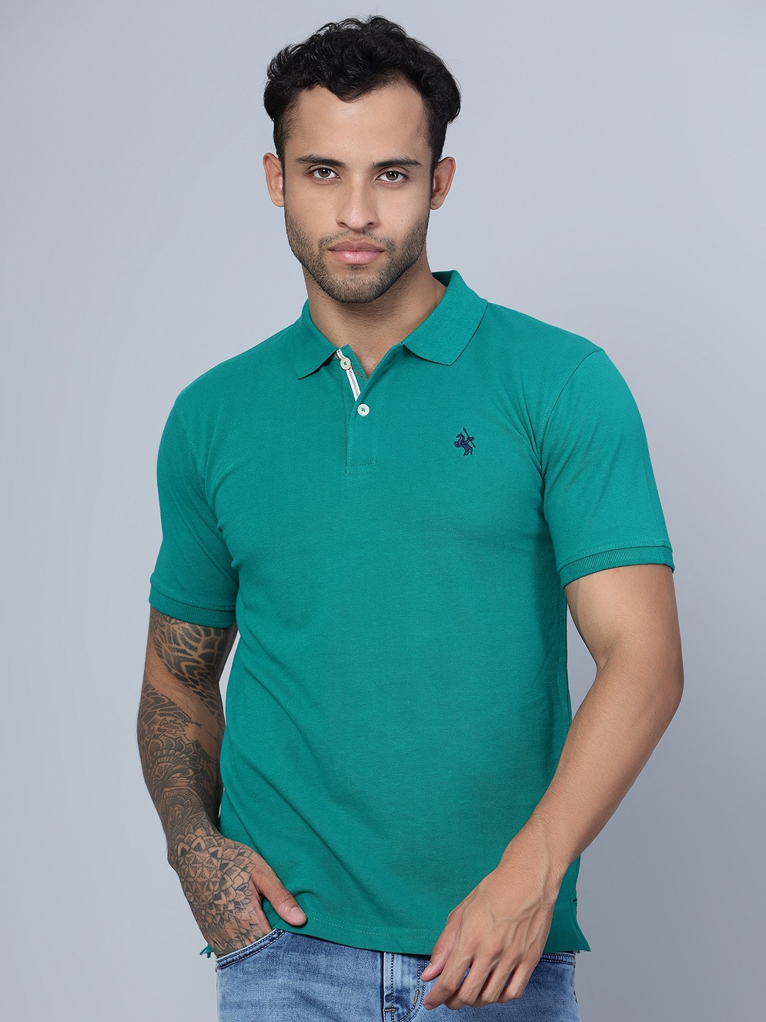 

Cantabil Polo Collar Regular Fit T-shirt, Green