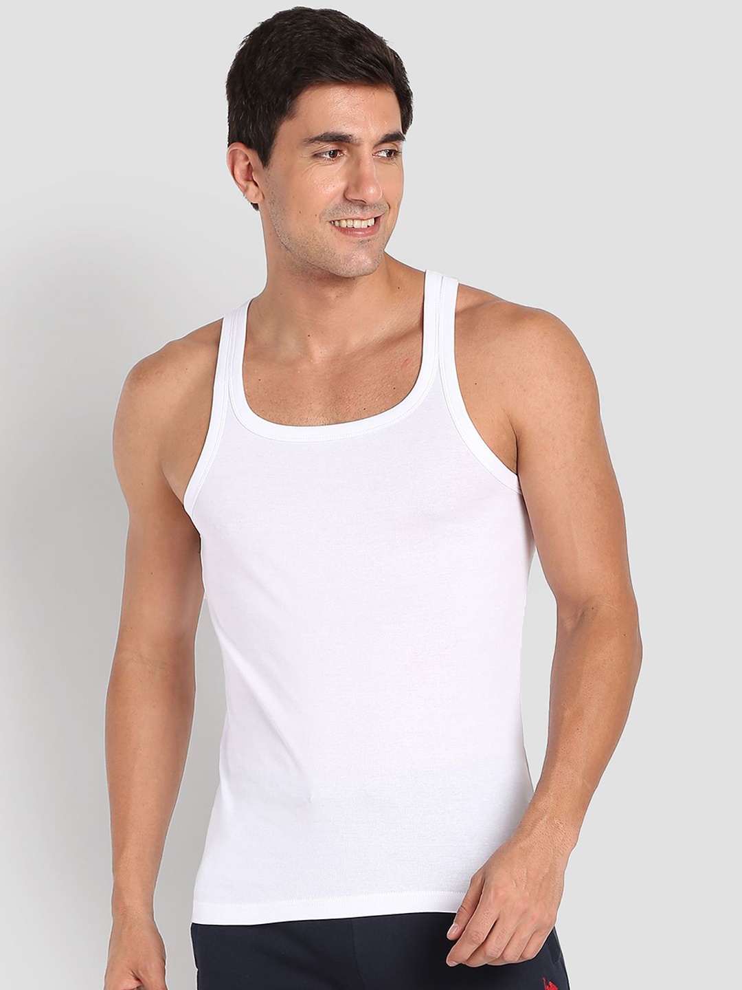 

U.S. Polo Assn. Scoop Neck Pure Cotton Basic Innerwear Vest, White