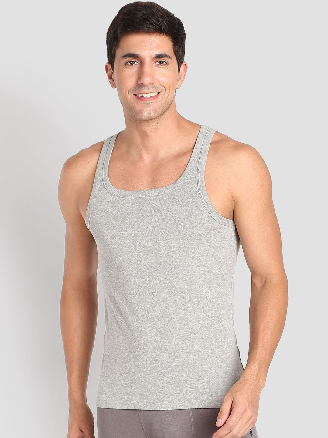 

U.S. Polo Assn. Scoop Neck Pure Cotton Basic Innerwear Vest, Grey