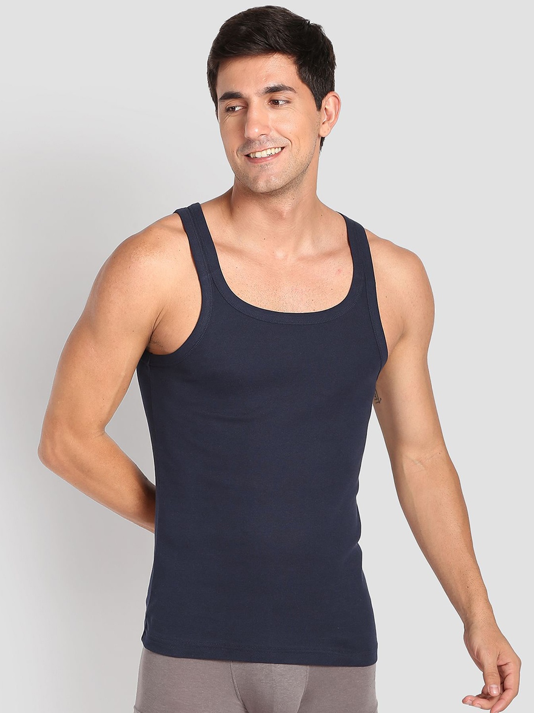 

U.S. Polo Assn. Scoop Neck Pure Cotton Basic Innerwear Vest, Navy blue