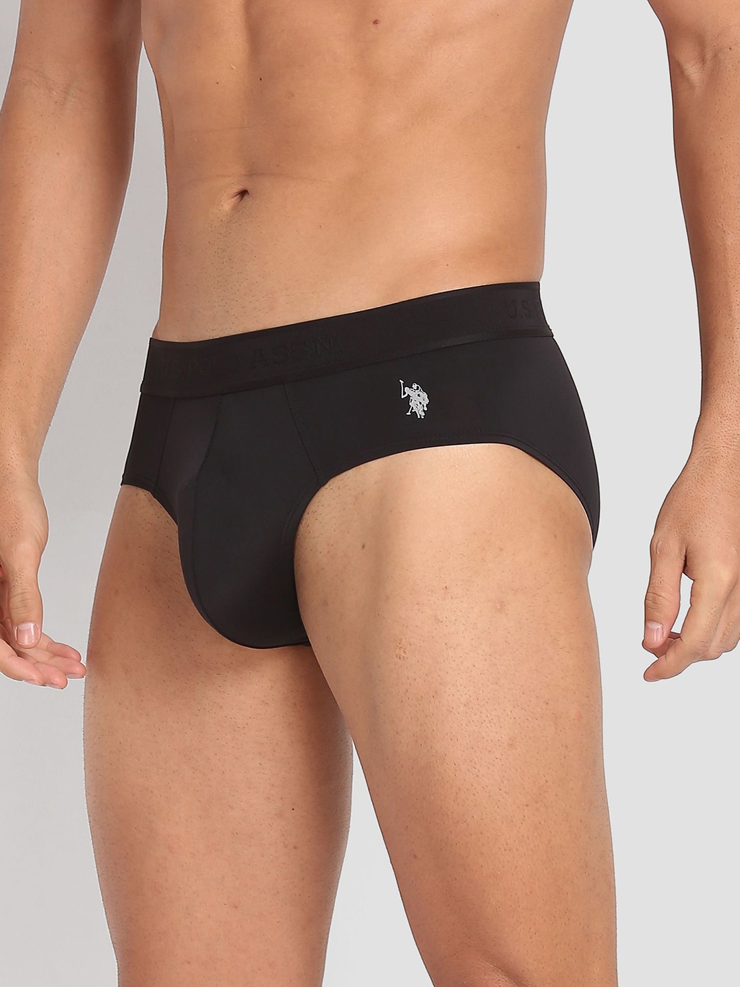 

U.S. Polo Assn. Men Mid-Rise Stretchable Basic Briefs, Black