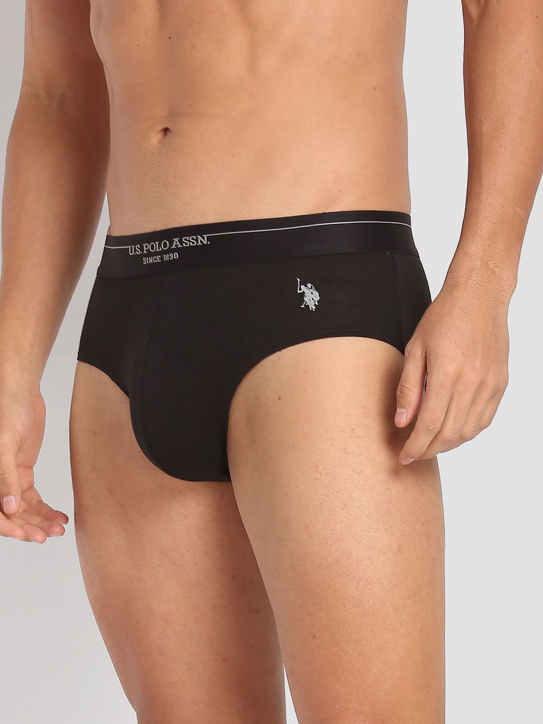 

U.S. Polo Assn. Men Mid-Rise Antibacterial Basic Briefs, Black