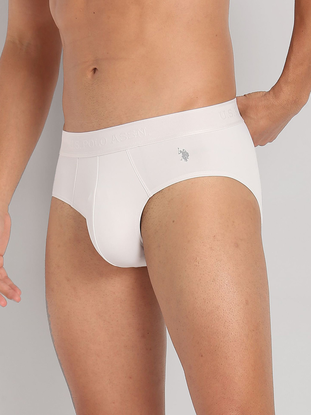 

U.S. Polo Assn. Men Mid-Rise Stretchable Basic Briefs, White