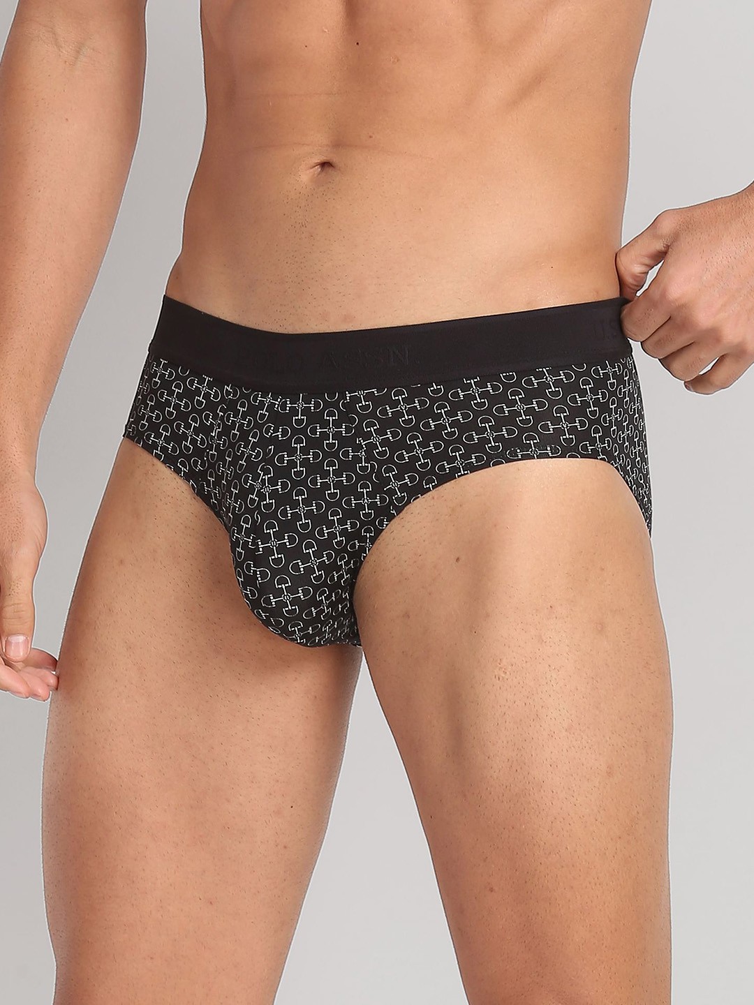 

U.S. Polo Assn. Men Printed Stretchable Basic Briefs, Black