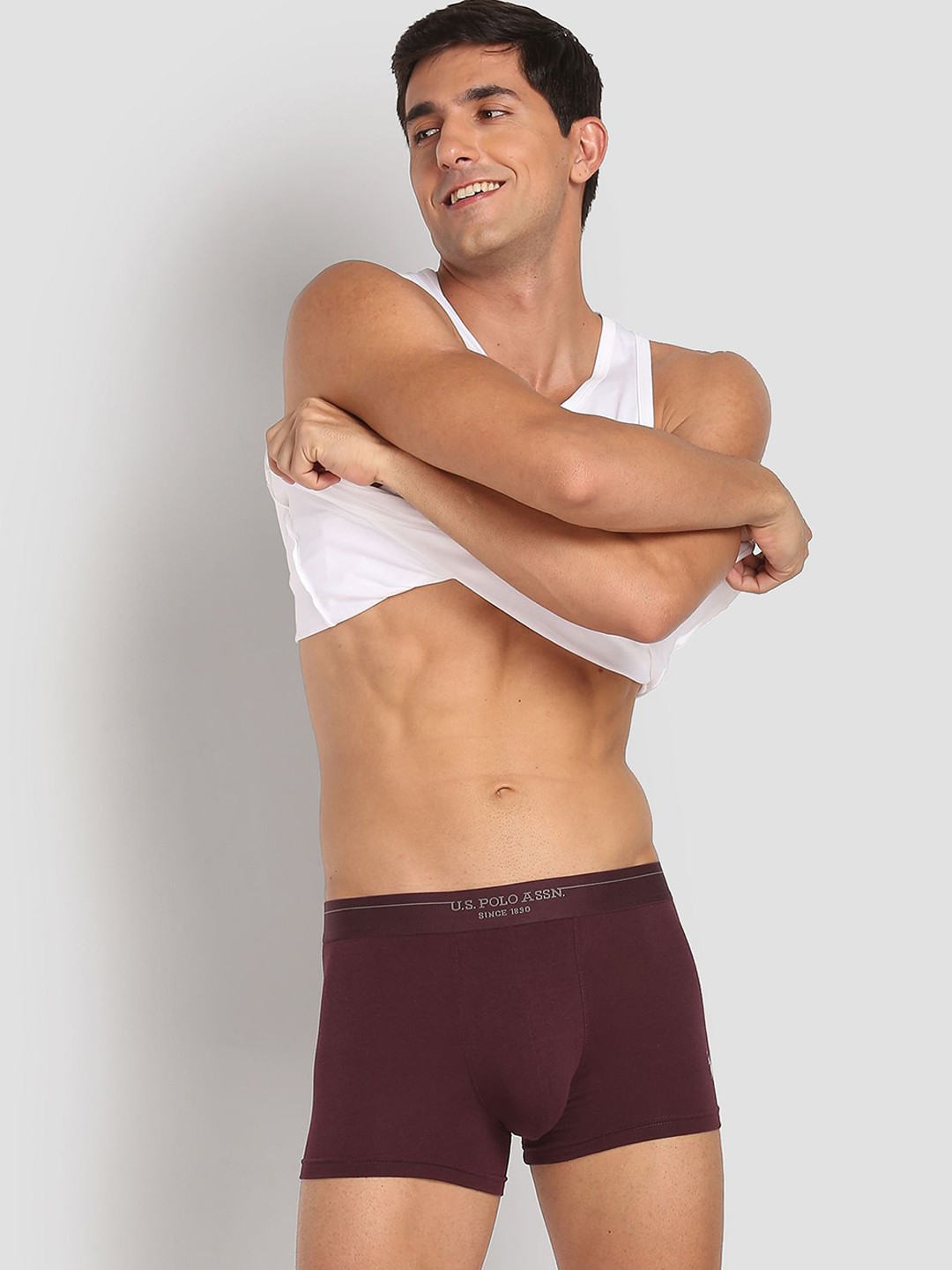 

U.S. Polo Assn. Men Anti-Bacterial Stretchable Trunk 1000012229305, Maroon