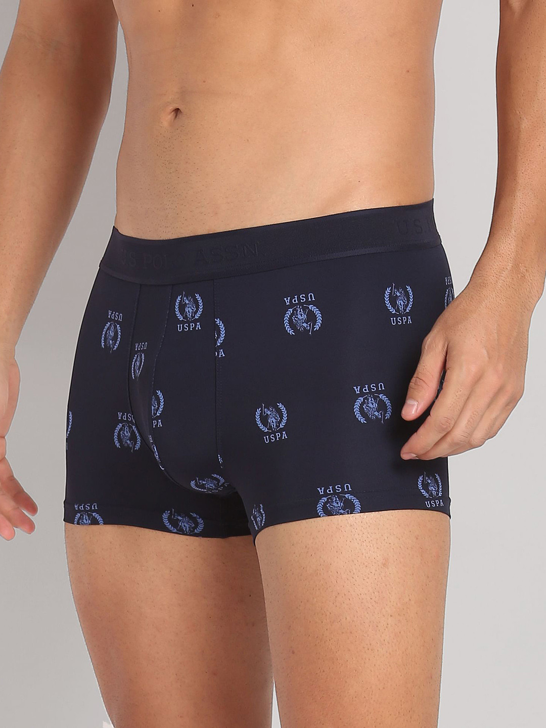 

U.S. Polo Assn. Men Printed Moisture-Wicking Stretchable Trunk, Navy blue