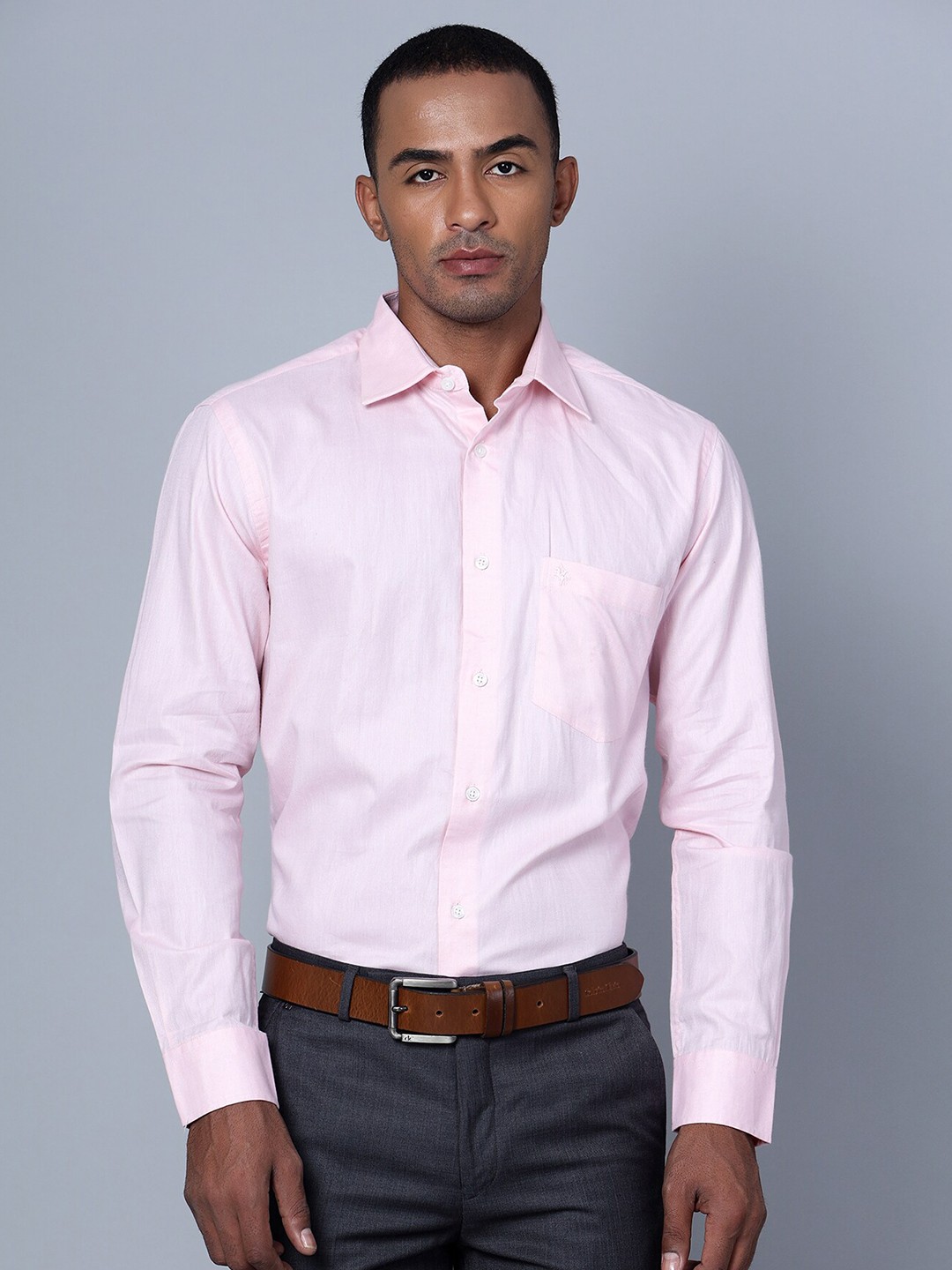 

Cantabil Smart Spread Collar Cotton Formal Shirt, Pink