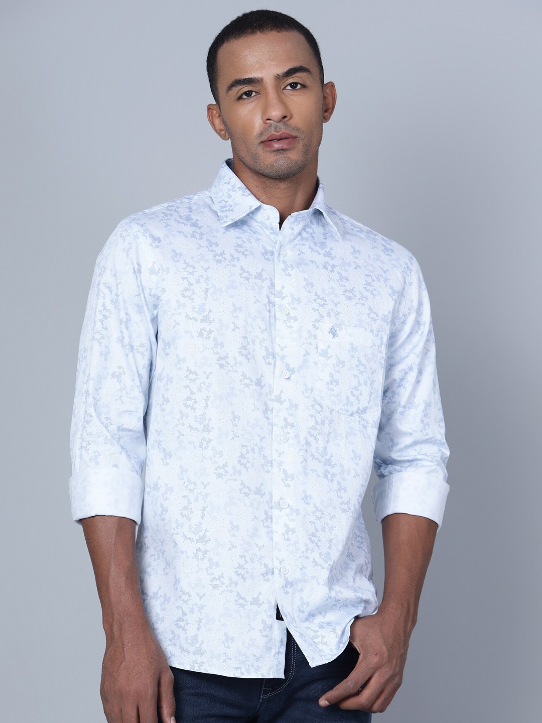 

Cantabil Smart Abstract Printed Cotton Casual Shirt, Blue