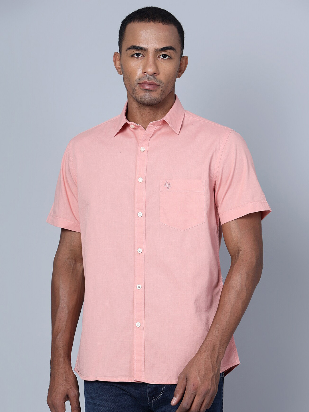 

Cantabil Smart Spread Collar Cotton Casual Shirt, Pink