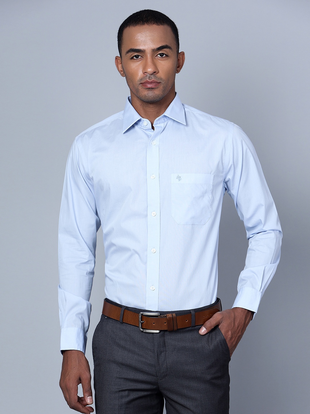 

Cantabil Smart Spread Collar Cotton Formal Shirt, Blue