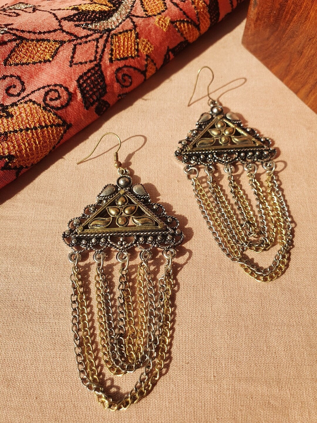 

Infuzze Silver-Plated Contemporary Jhumkas Earrings, Gold