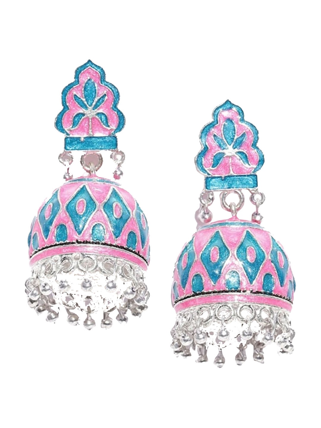 

Infuzze Silver-Plated Contemporary Jhumkas Earrings