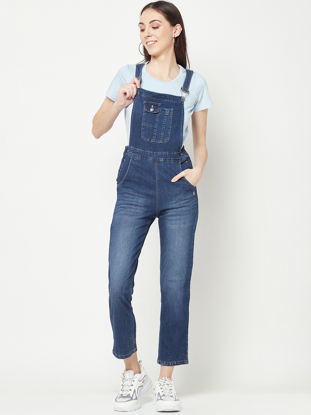 

Crimsoune Club Denim Straight-Leg Dungaree, Blue