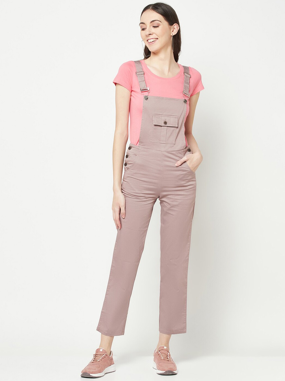 

Crimsoune Club Straight Fit Dungarees, Peach