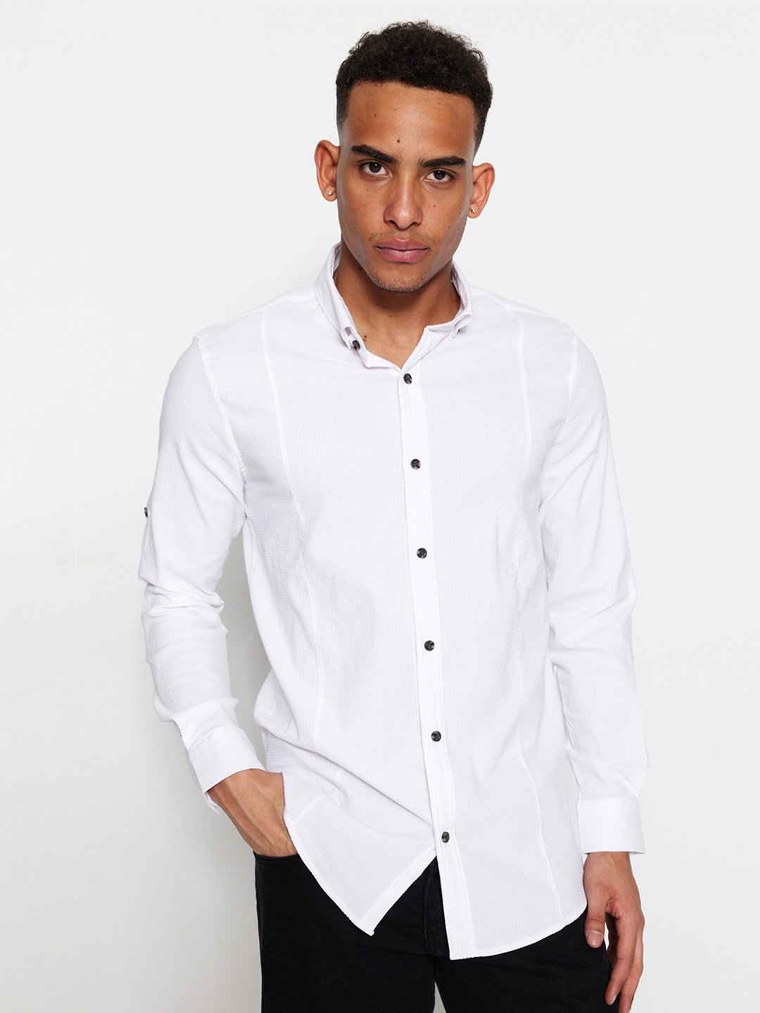 

Trendyol Contemporary Fit Pure Cotton Casual Shirt, White