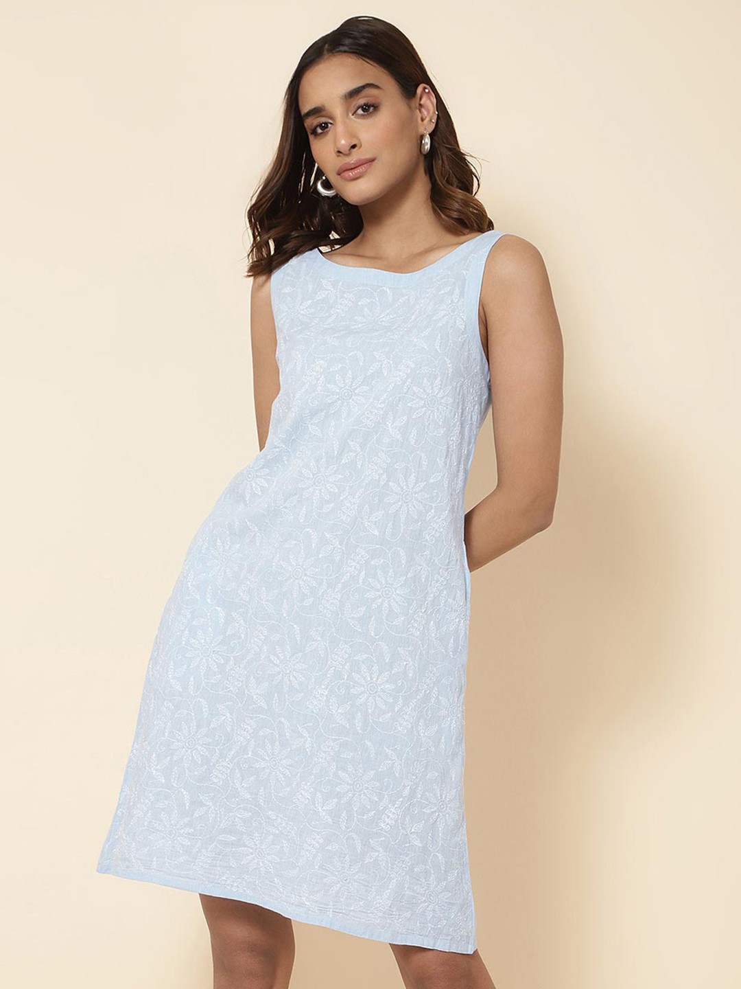 

Fabindia Blue A-Line Dress