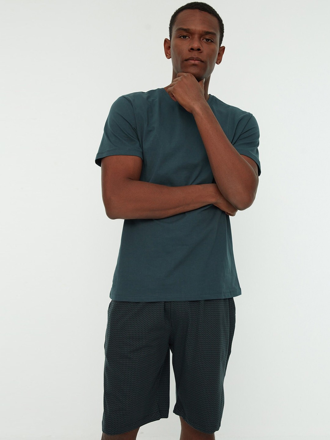

Trendyol Pure Cotton Night Suit, Green