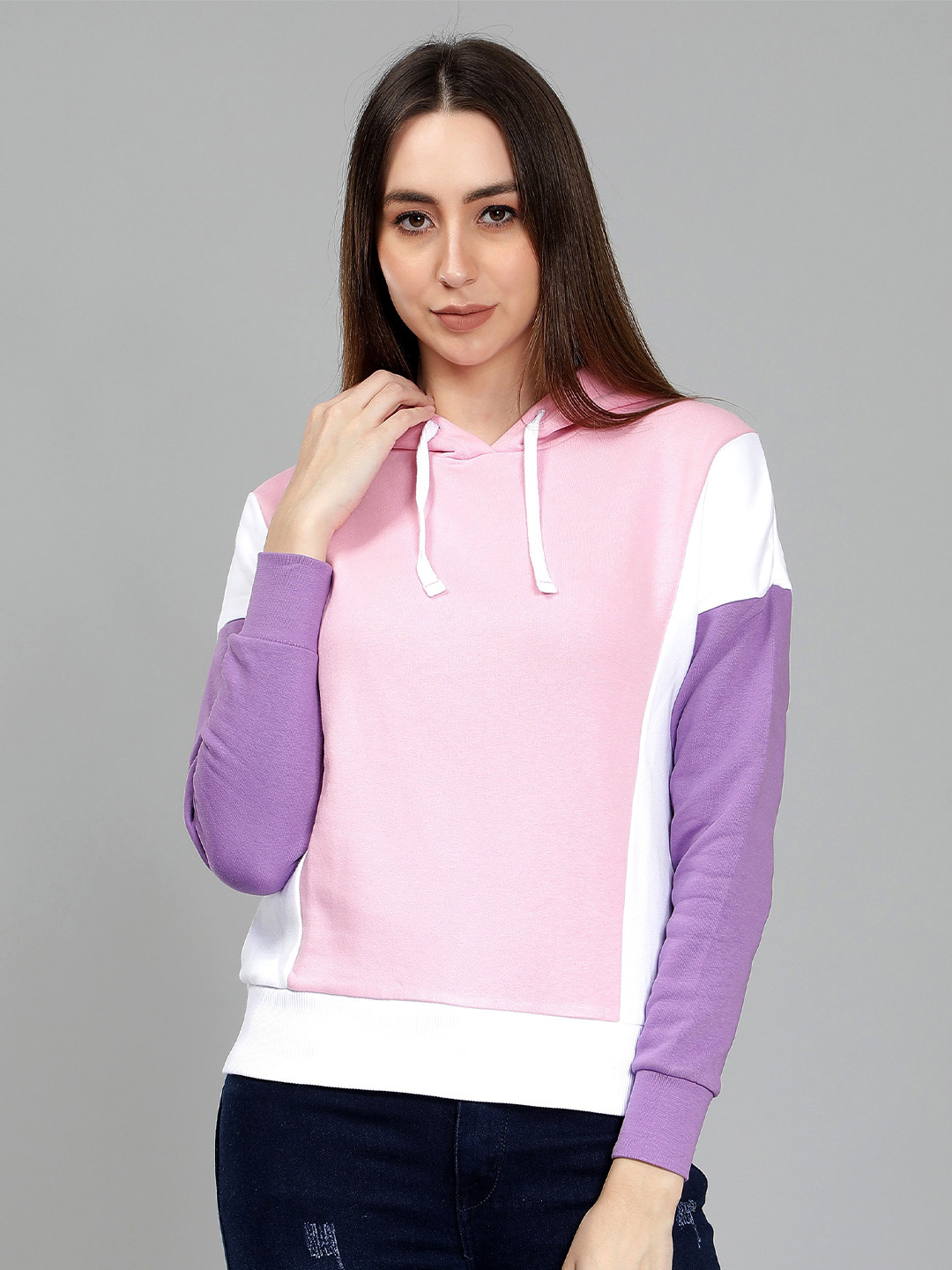 

Nimble Colourblocked Cotton Sweatshirt, Pink
