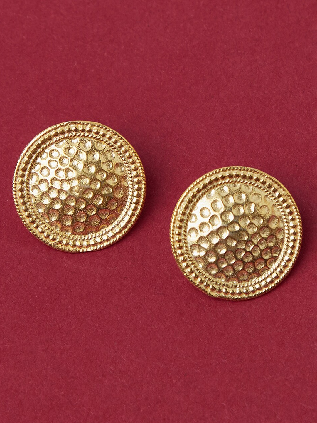

Fabindia Sterling Silver Gold-Plated Circular Studs Earrings