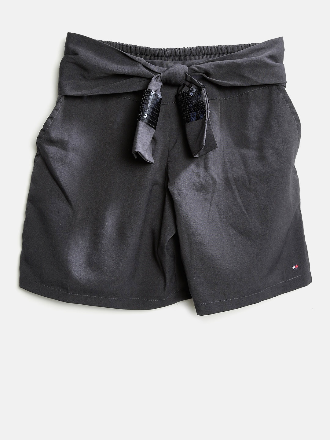 

Tommy Hilfiger Girls Charcoal Grey Solid Shorts