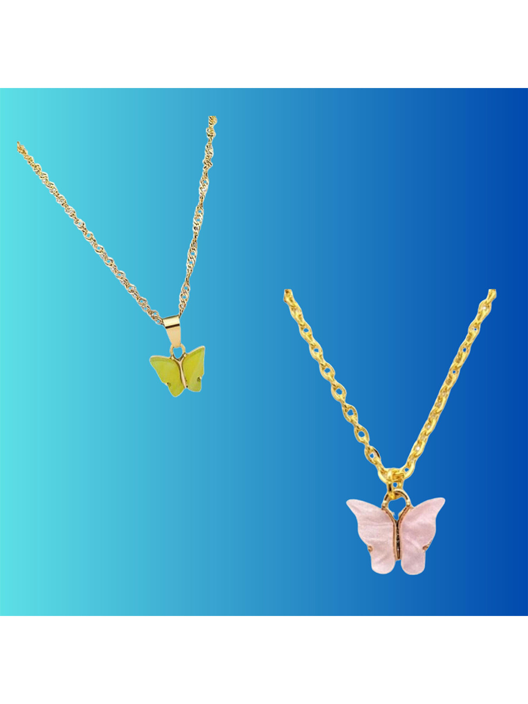 

Pinapes Set Of 2 Brass Gold-Plated Necklace