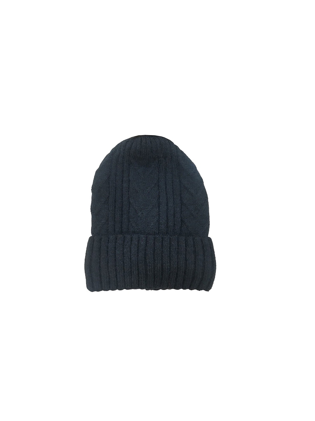 

Gajraj Self Design Woollen Beanie, Black