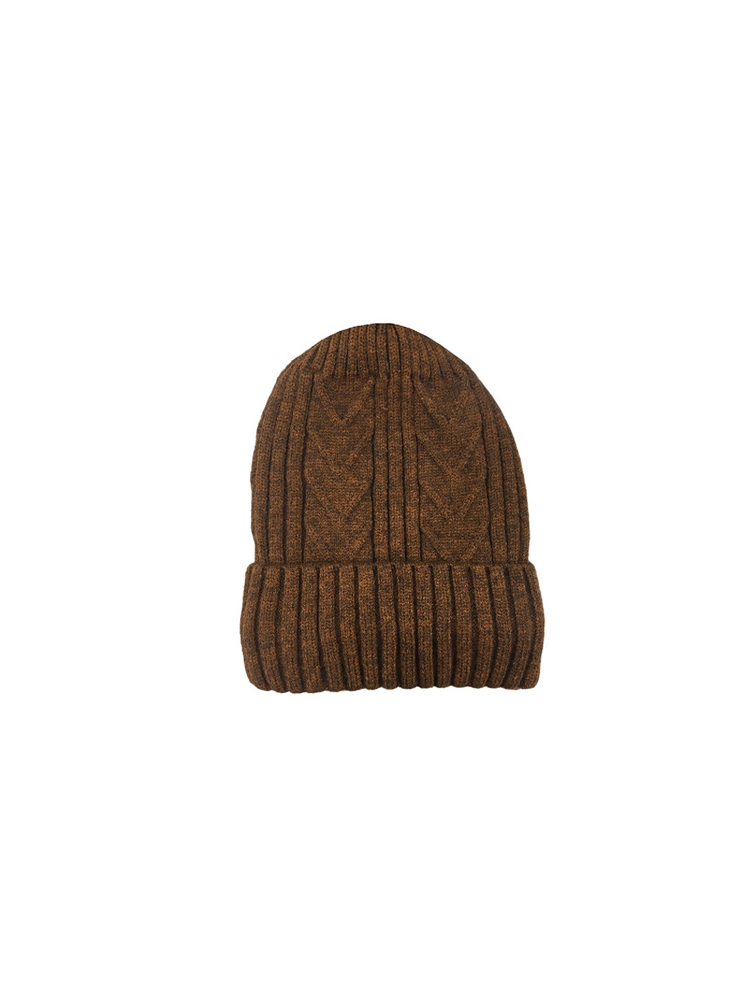 

Gajraj Self Design Woollen Beanie, Brown