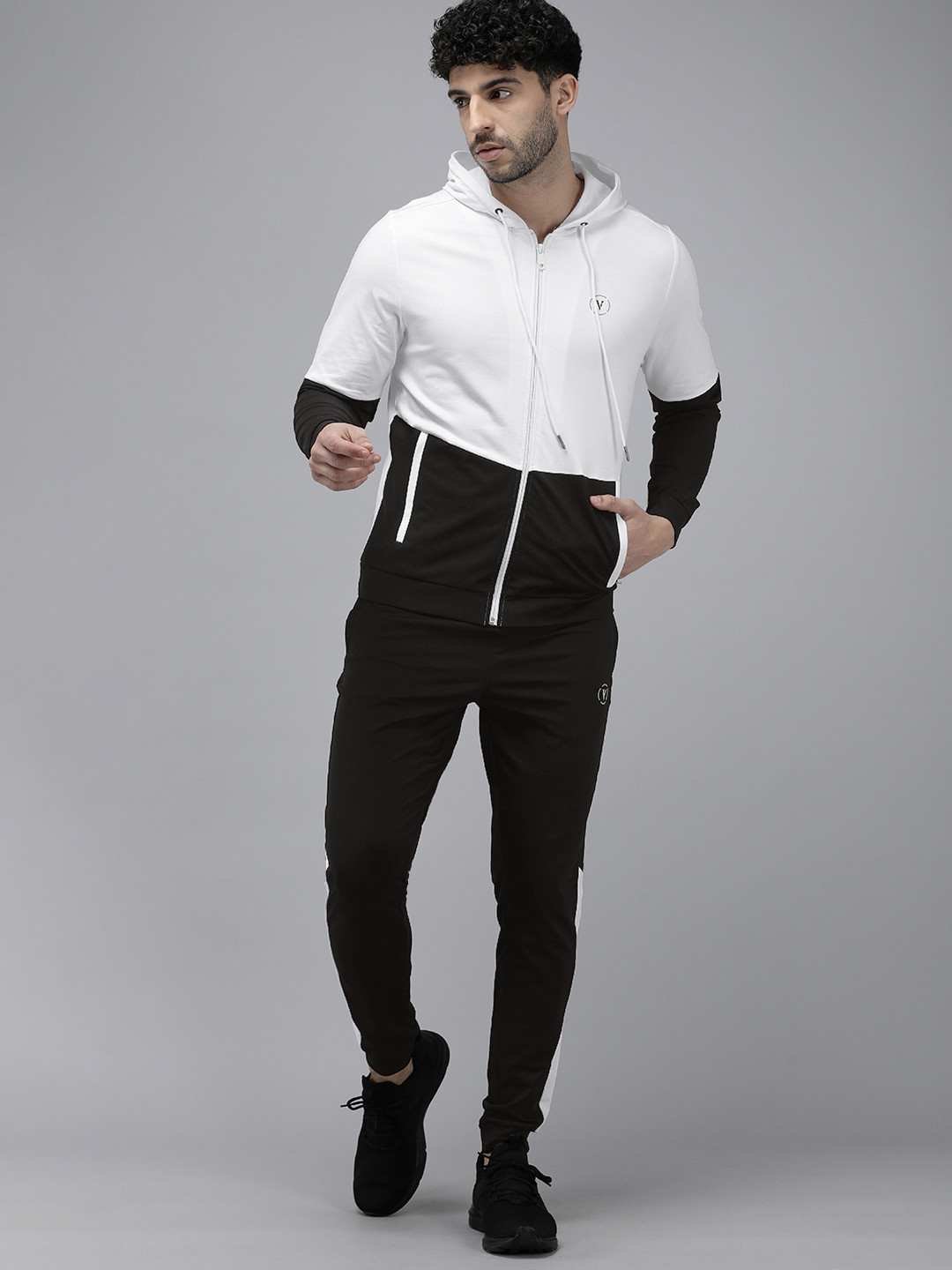 

Van Heusen Men Colourblocked Sports Tracksuit, White