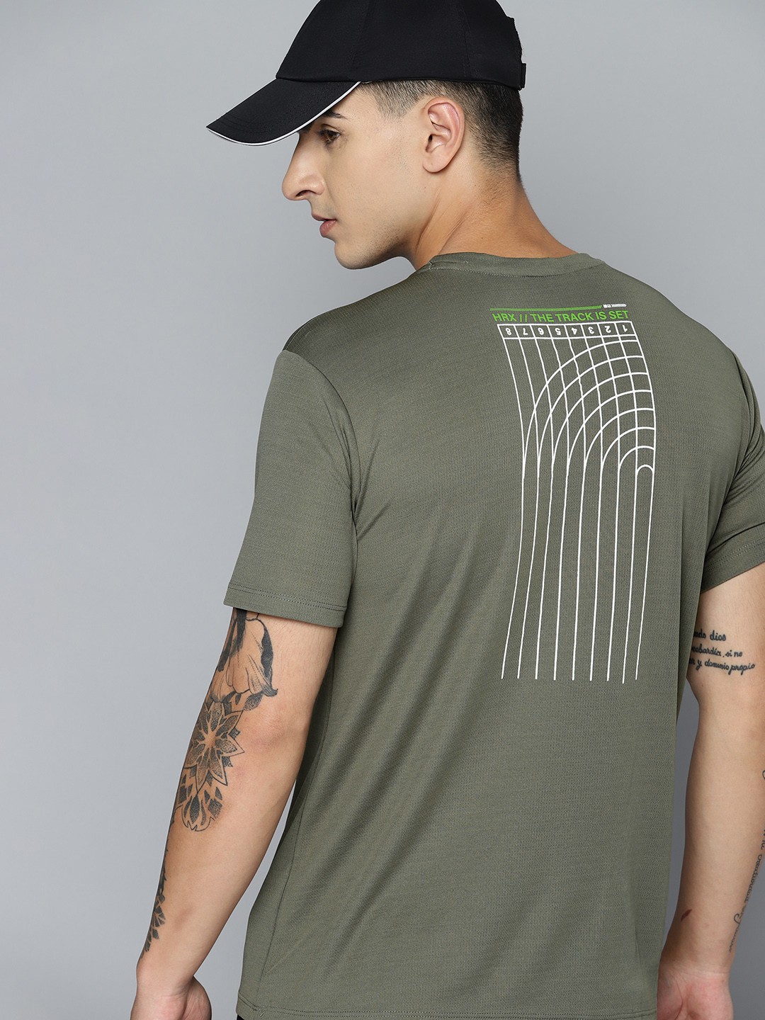 

HRX by Hrithik Roshan Printed Rapid-Dry Running T-shirt, Olive