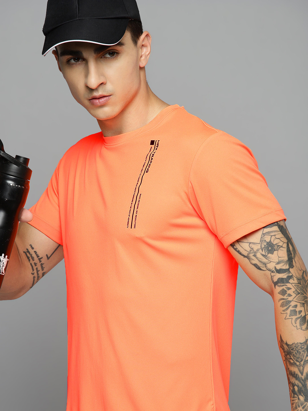 

HRX by Hrithik Roshan Rapid-Dry Training T-shirt, Orange