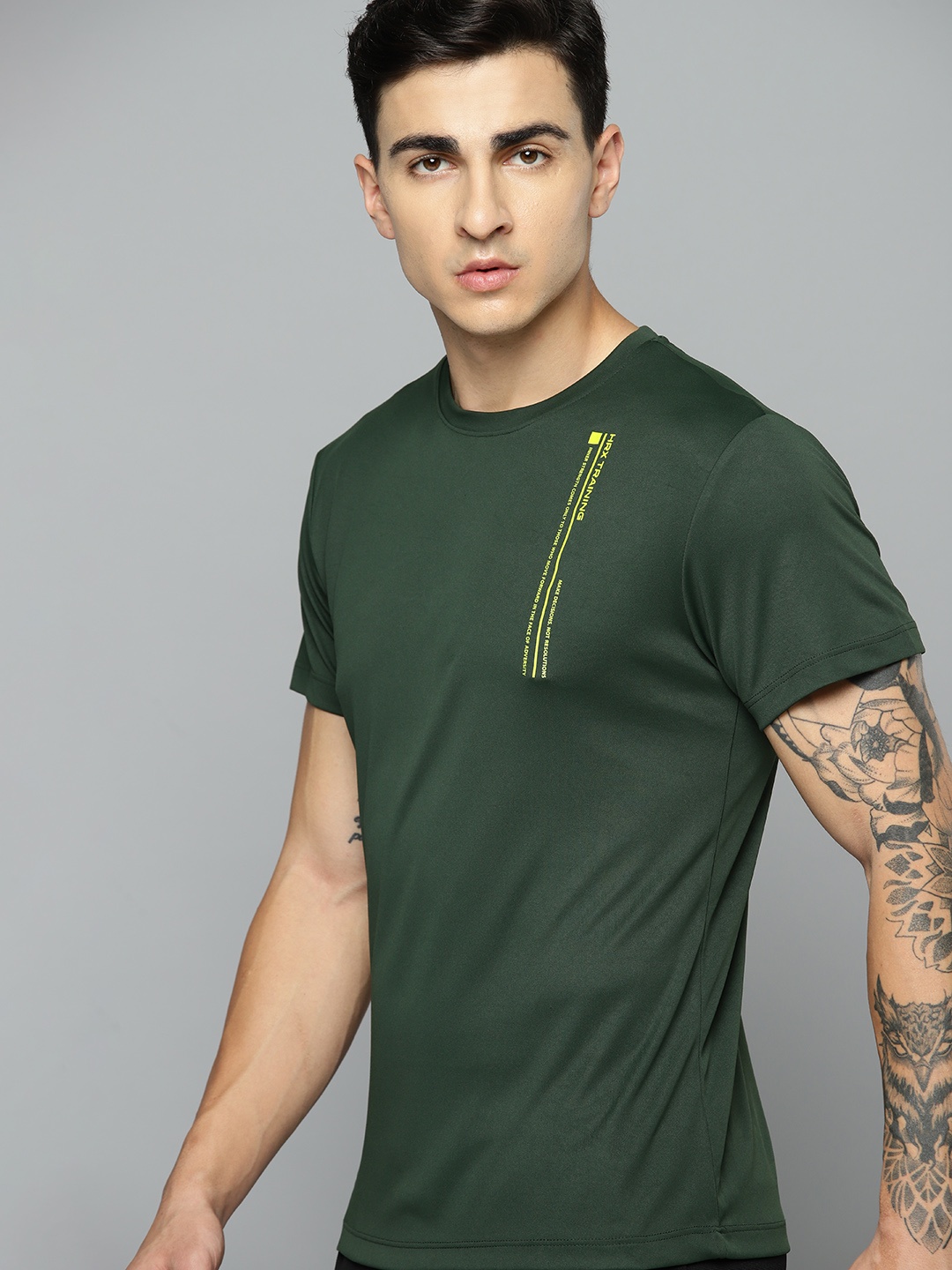 

HRX by Hrithik Roshan Rapid-Dry Training T-shirt, Green