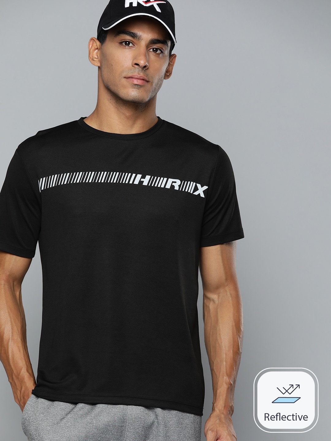 

HRX by Hrithik Roshan Men Brand Logo Printed Running T-shirt, Black