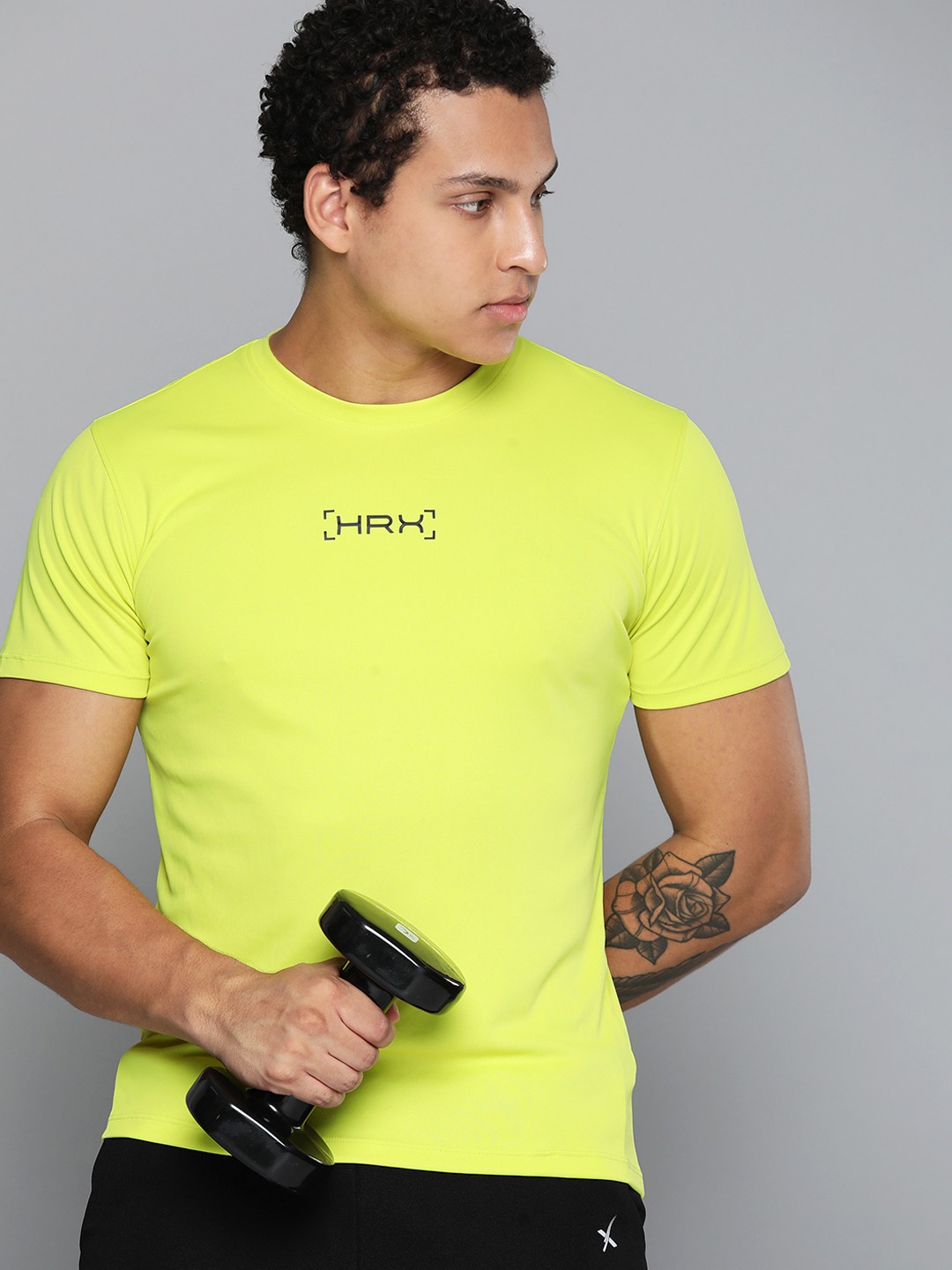 

HRX by Hrithik Roshan Rapid-Dry Training T-shirt, Lime green