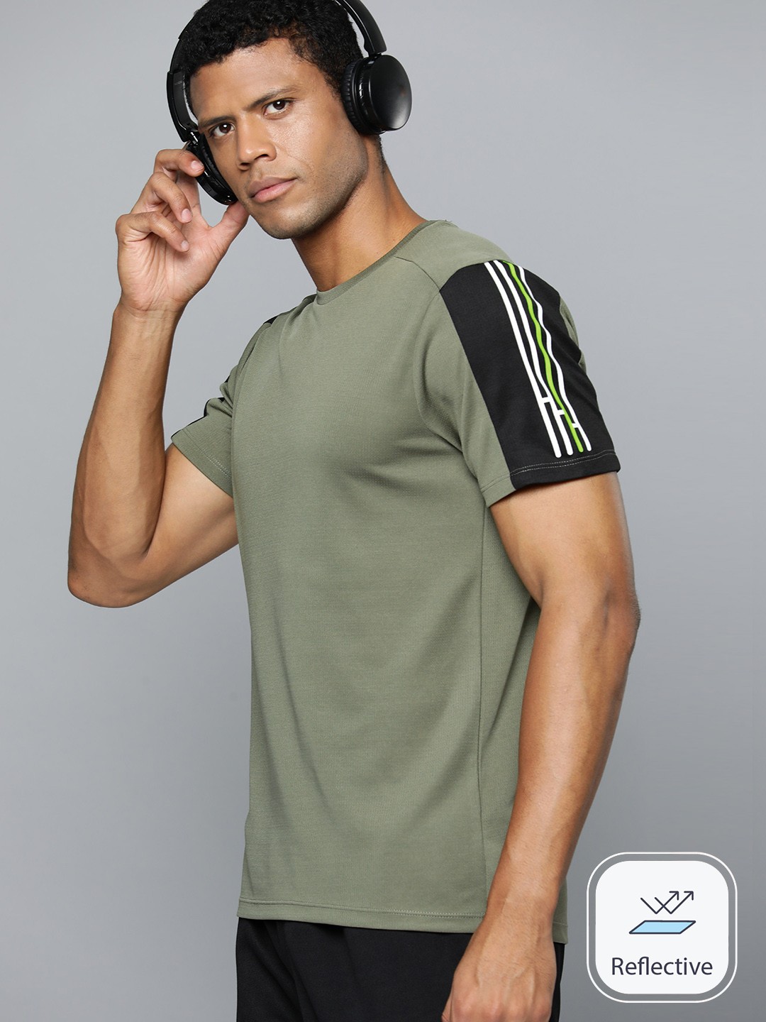 

HRX by Hrithik Roshan Men Rapid-Dry Running T-shirt, Olive