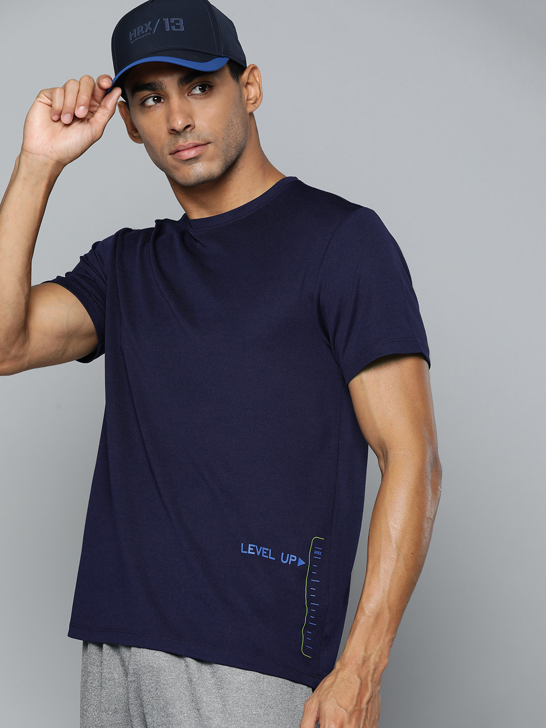 

HRX by Hrithik Roshan Men Reflective Detail Running T-shirt, Navy blue