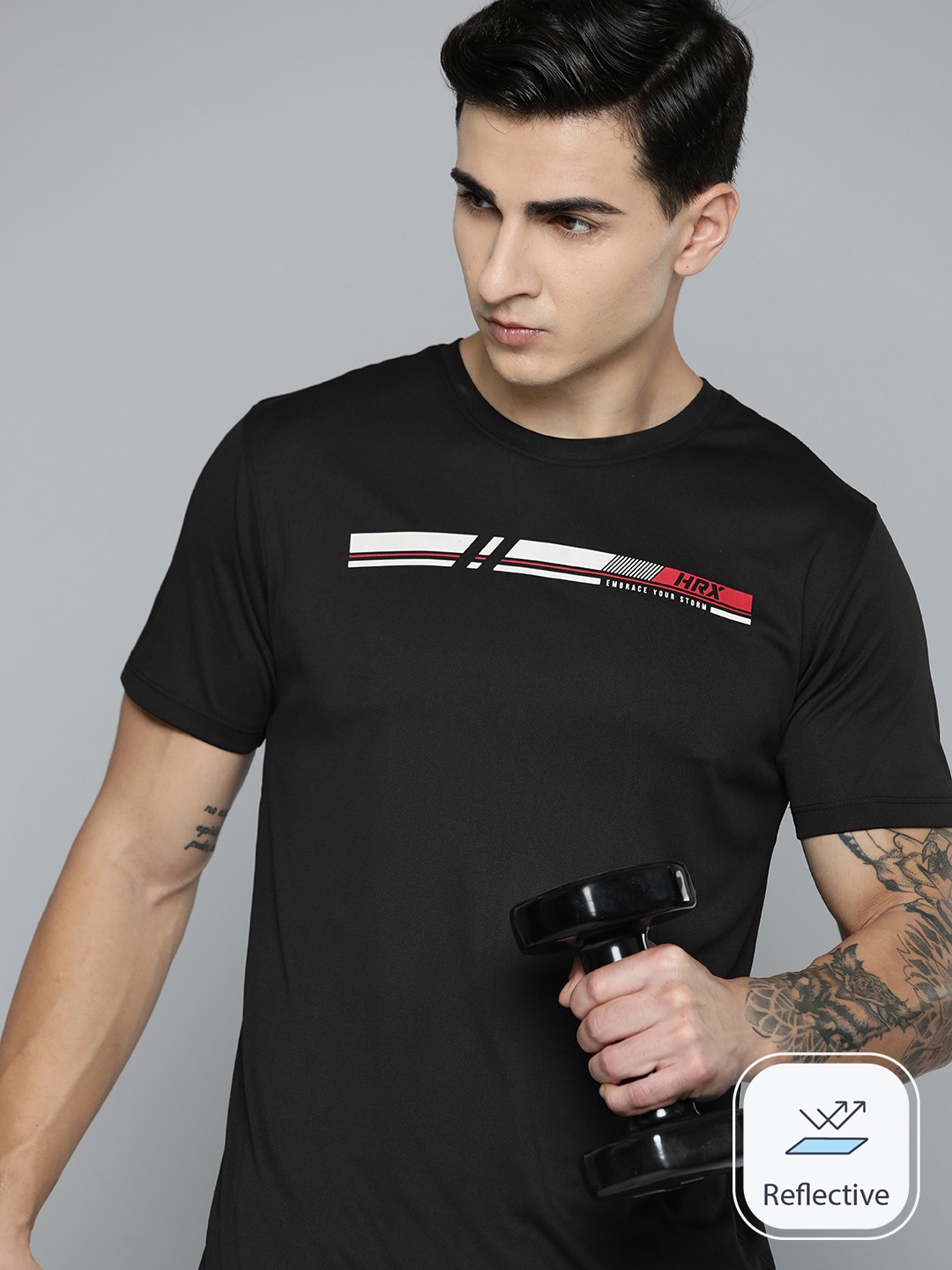 

HRX by Hrithik Roshan Rapid-Dry Regular Fit Training T-shirt, Black
